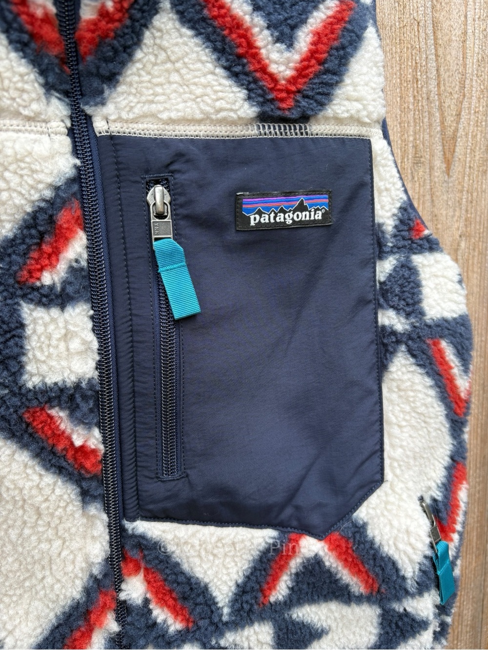 Patagonia Classic Retro-X Fleece Vest Size Small Brass Hawk Smolder Blue Sherpa‎ - Picture 7 of 14